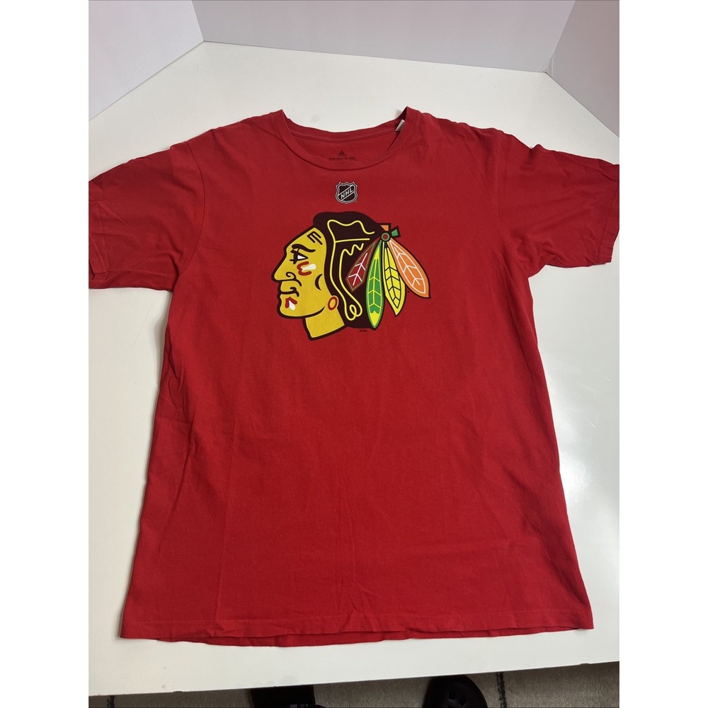 Adidas Chicago Blackhawks Patrick Kane 88 T-Shirt Mens Large Red NHL Hockey Tee